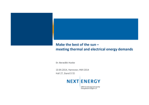 Make the best of the sun – meeting thermal and electrical energy