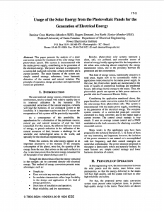 Usage of the solar energy from the photovoltaic panels for