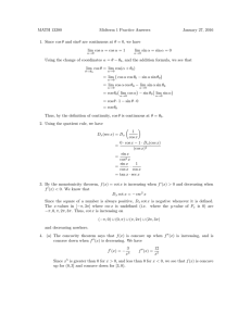 MATH 13200 Midterm 1 Practice Answers January 27, 2016 1. Since