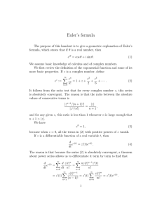 handout on Euler`s formula