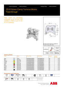 ZS10 Screw Clamp Terminal Blocks Feed-through