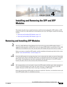 Installing and Removing the SFP and XFP Modules