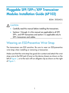 Pluggable SFP/SFP+/XFP Transceiver Modules Installation Guide