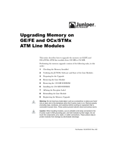 Upgrading Memory on GE/FE and OCx/STMx ATM Line Modules