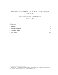 Evaluation of the AD9230 and AD9211 Analog-to-Digital