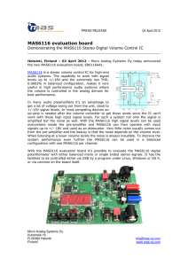 MAS6116 evaluation board