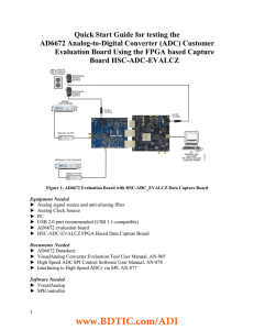 Quick Start Guide for Testing the AD6672 ADC Customer Evaluation
