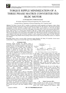 torque ripple minimization of a three phase matrix converter fed bldc