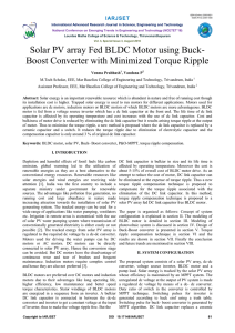 Solar PV array Fed BLDC Motor using Buck- Boost