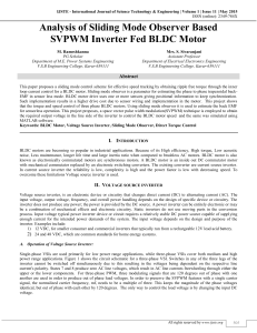 Analysis of Sliding Mode Observer Based SVPWM Inverter Fed