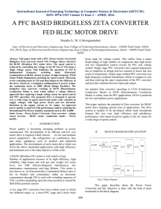 a pfc based bridgeless zeta converter fed bldc motor drive
