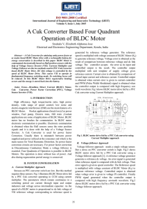 A Cuk Converter Based Four Quadrant Operation of BLDC Motor