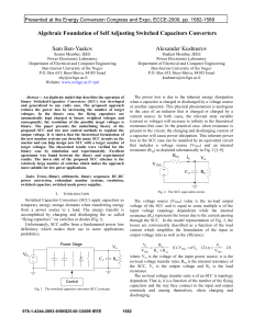 Algebraic Foundation of Self Adjusting Switched Capacitors