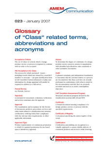 Glossary of “Class“ related terms, abbreviations