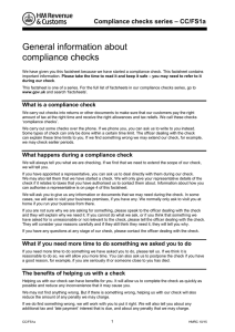 General information about compliance checks: CC/FS1a