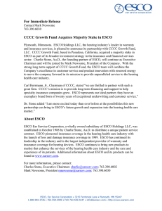 CCCC Aquires Marjority Stake in ESCO