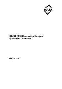 ISO/IEC 17020 Inspection Standard Application Document