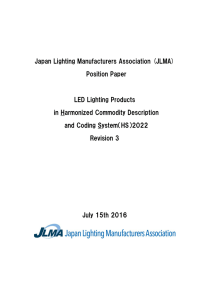 JLMA Position Paper for LED Lighting Products in HS 2022 Revision 3