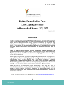 LED Lighting Products in Harmonized System (HS