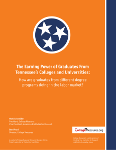 The Earning Power of Graduates From Tennessee`s Colleges
