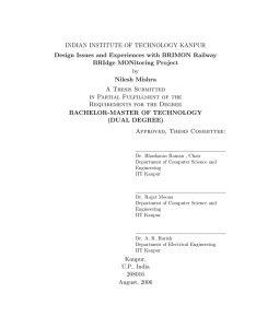 INDIAN INSTITUTE OF TECHNOLOGY KANPUR Design Issues and