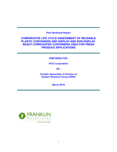 comparative life cycle assessment of reusable plastic containers and