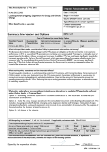 Impact Assessment (IA)