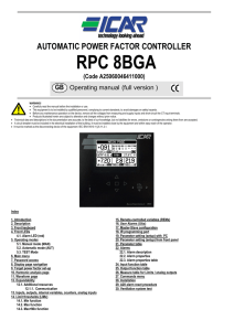 Manual RPC 8BGA controller