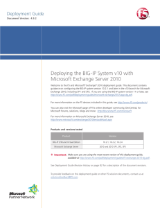Deploying F5 with Microsoft Exchange 2010