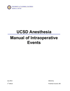 UCSD Anesthesia Manual of Intraoperative Events