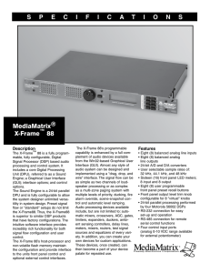 X-Frame 88 Specification Sheet