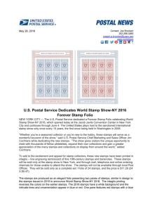 US Postal Service Dedicates World Stamp Show-NY