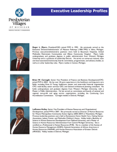 Executive Leadership Profiles - Presbyterian Villages of Michigan