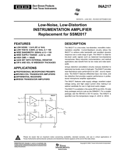 INA217: Low Noise, Low-Distortion Instrumentation Amp
