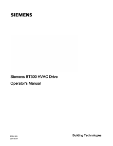 Siemens BT300 HVAC Drive