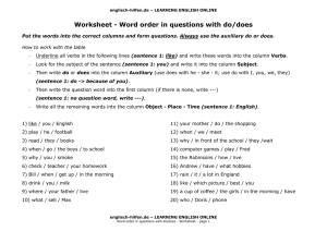 Worksheet - Questions with do/does - Englisch