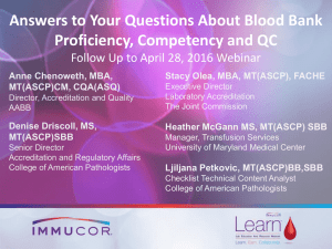 Answers to Your Questions About Blood Bank Proficiency