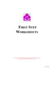 first step worksheets