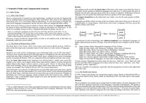 1. Semantic Fields and Componential Analysis white black red