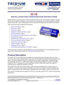 IO-16 Installation and Configuration Instructions