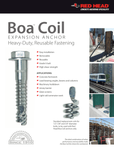 Boa Coil Expansion Anchors - Summary Brochure