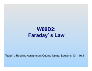 W09D2: Faraday`s Law