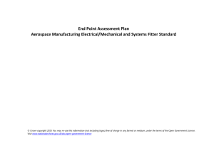 Assessment plan for an aerospace manufacturing electrical