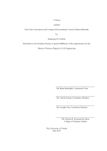 A Thesis entitled Life Cycle Assessment and Costing of