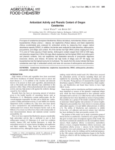 Antioxidant Activity and Phenolic Content of Oregon
