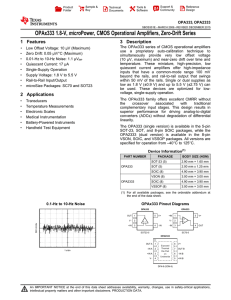 OPAx333 1.8-V, microPower, CMOS