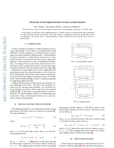 Electronic circuit implementation of chaos synchronization