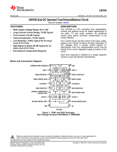 LM1036 Dual DC Operated Tone/Volume/Balance Circuit