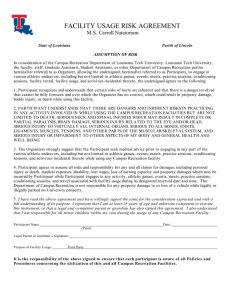 FACILITY USAGE RISK AGREEMENT