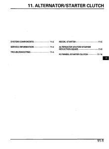 11. ALTERNATOR/STARTER CLUTCH